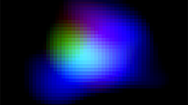 Färgkodad bild som kombinerar data från olika teleskop för galaxen SXDF-NB1006-2