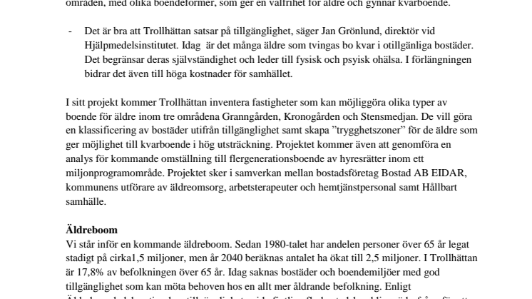 Trollhättan satsar på trygghetszoner för äldre