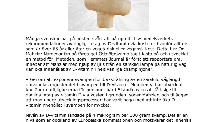 Pressmeddelande Supersvampen 2017-10-11