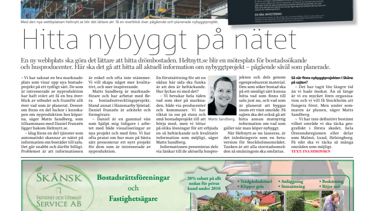 HELT NYTT BOENDE I METRO BOSTAD