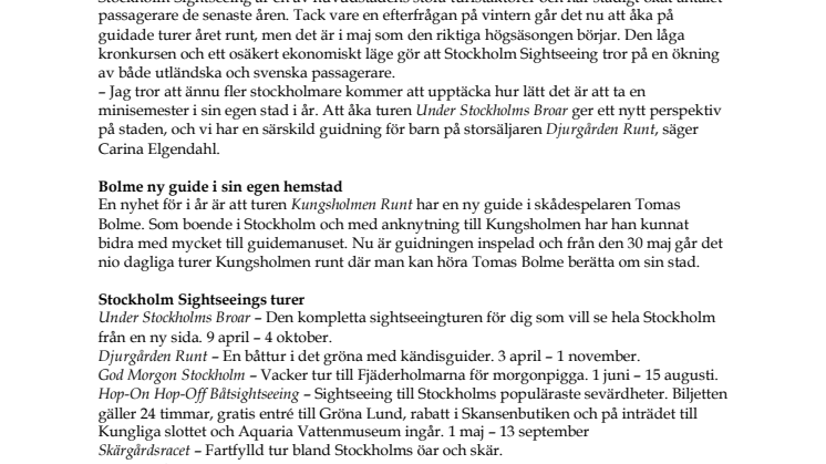 Stockholm Sightseeing laddar för rekordsommar
