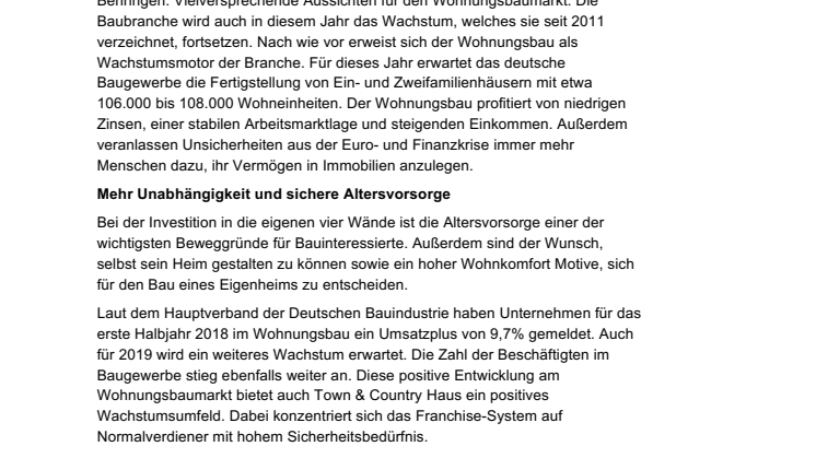 Großes Potential der Baubranche