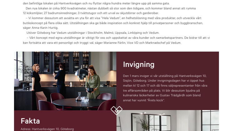 Vedum Kök & Bad växer