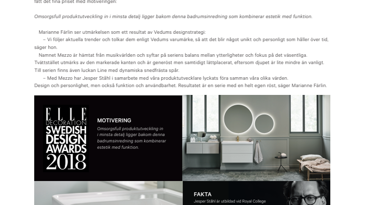 Vedums Mezzo vald till årets badrum av ELLE
