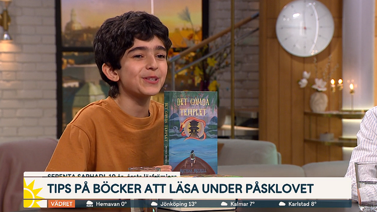 Mathias Meyrells "Det gömda templet" rekommenderad för påsklovsläsning av TV4 Nyhetsmorgon