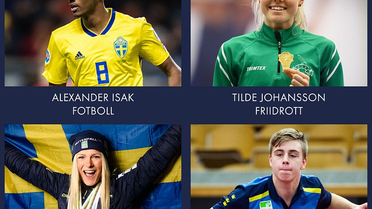 Nominerade till Årets Nykomling Idrottsgalan 2020  Foto: Bildbyrån