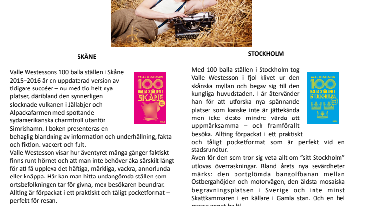 Upptäck Stockholm och Skåne (på nytt?) med roliga och annorlunda tips från "100 balla ställen"- böckerna