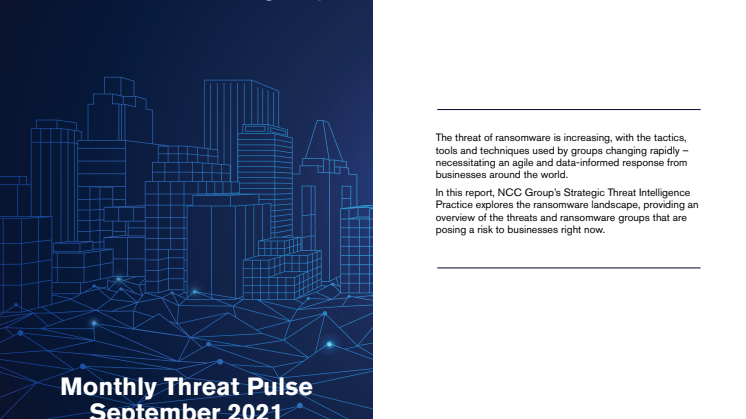 NCC Group Monthly Threat Pulse September 2021