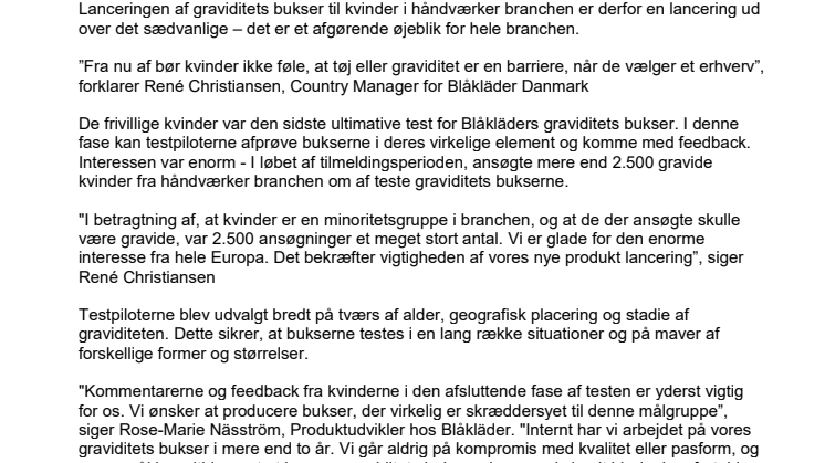 ENORM INTERESSE FOR BLÅKLÄDERS GRAVIDITETS BUKSER