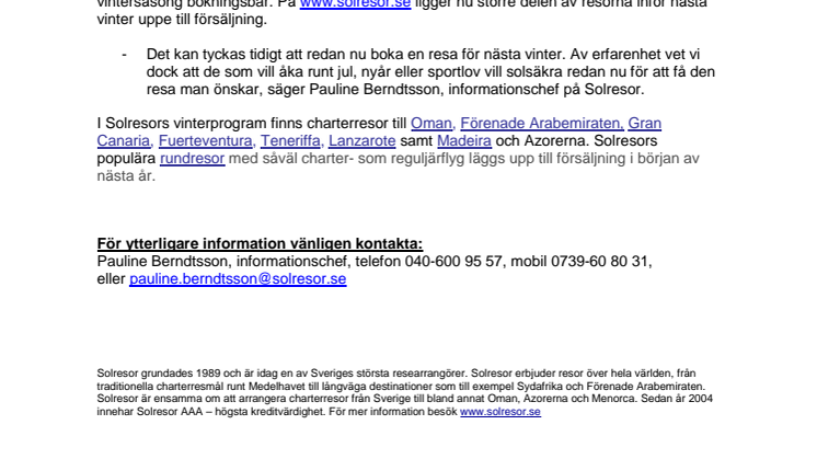 Dags att boka resa för nästa vinter