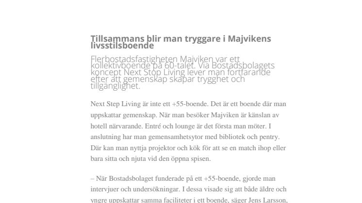 Tillsammans blir man tryggare i Majviken