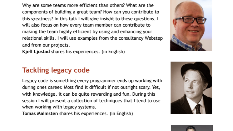 KOMPETENSBIO - Efficient team + Tackling legacy code + Agent 007