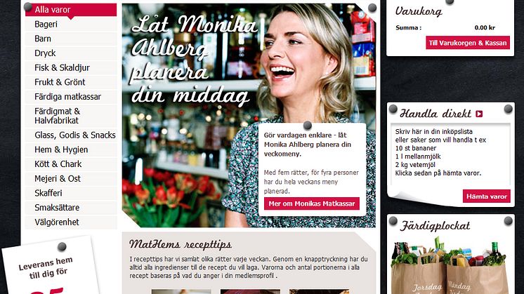 MatHem.se samarbetar med Monika Ahlberg