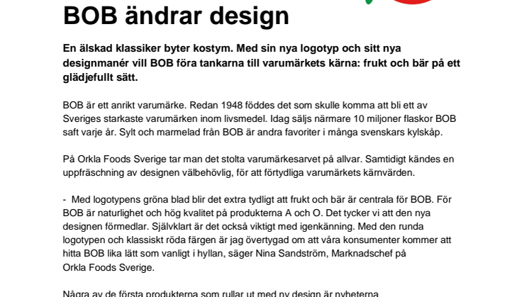 BOB ändrar design