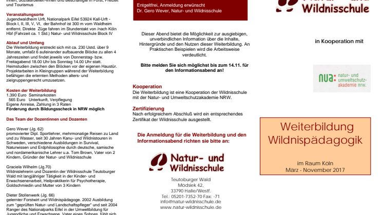 ​Berufsbegleitende Weiterbildung Wildnispädagogik