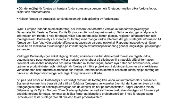 Cybit lanserar en förbättrad version av rapporteringsverktyget Dataanalys