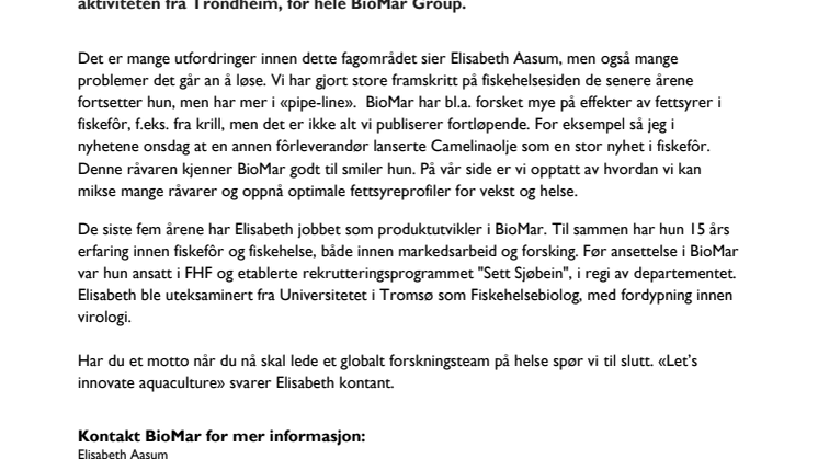 Global leder for forskning på fiskehelse