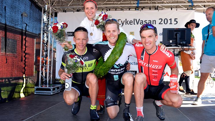 De tre bästa herrarrna i Cykelvasan 2015