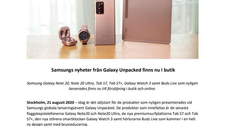 Samsungs nyheter från Galaxy Unpacked finns nu i butik