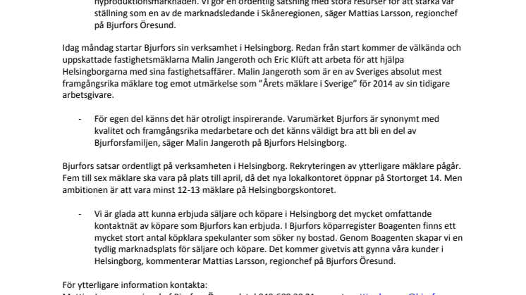 Bjurfors öppnar i Helsingborg