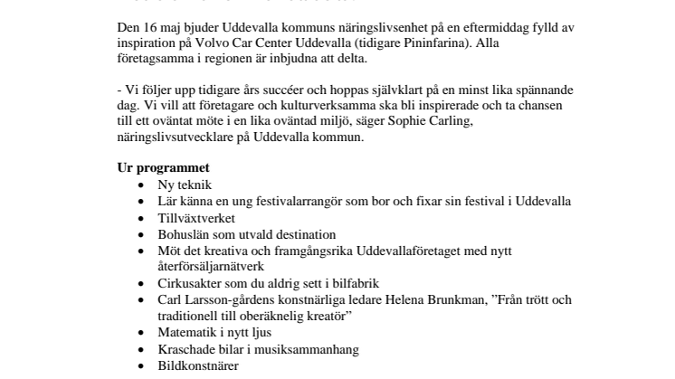 Inspirationsdag 16 maj - Media är välkommen att delta!
