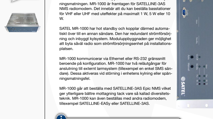 SATEL MR1000 redundant basstation