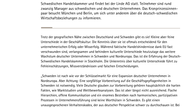 Kronprinzessin erhält Unterricht in deutscher Geschäftskultur