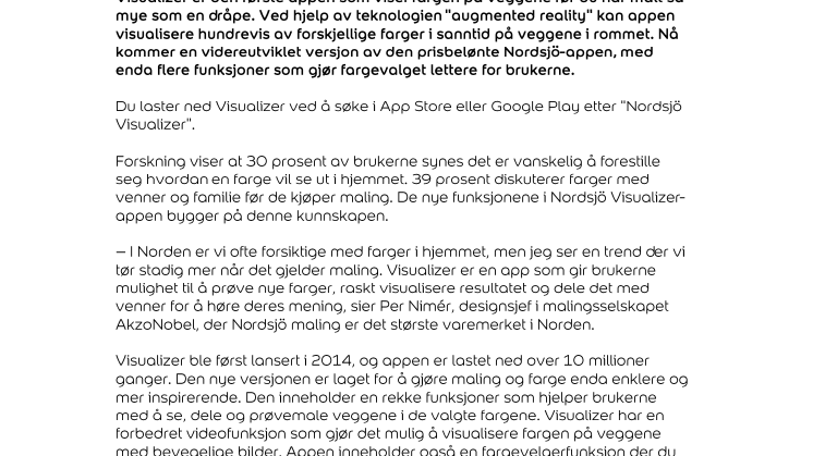 Se stuen din i ulike farger med mobil-app før du bestemmer deg