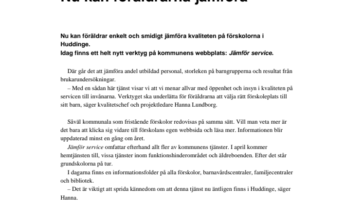 Vilken förskola är bäst? Nu kan föräldrarna jämföra 