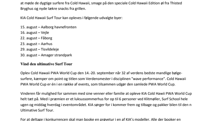 KIA Cold Hawaii Surf Tour