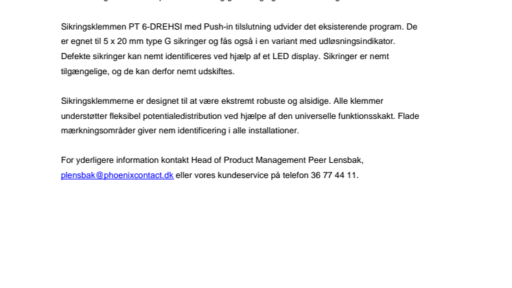 ​  Adskil eller beskyt applikationer sikkert og enkelt med Push-in tilslutning
