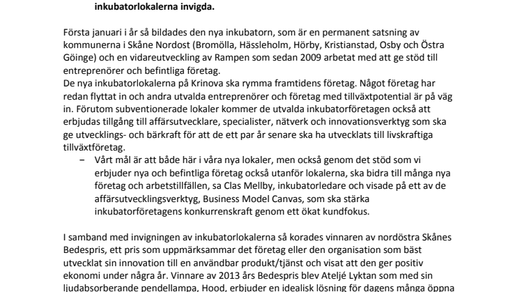 Invigning av inkubatorlokaler – Krinova Incubator & Science Park 