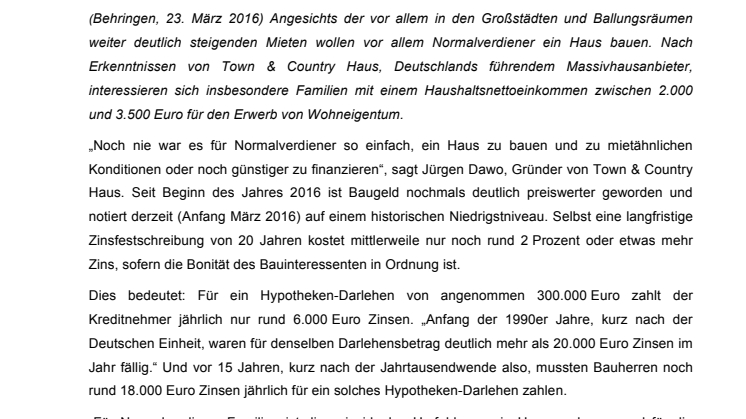 Viele Normalverdiener wollen jetzt ein Haus bauen