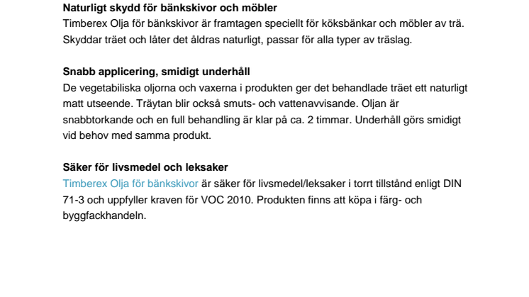Timberex Olja för bänkskivor