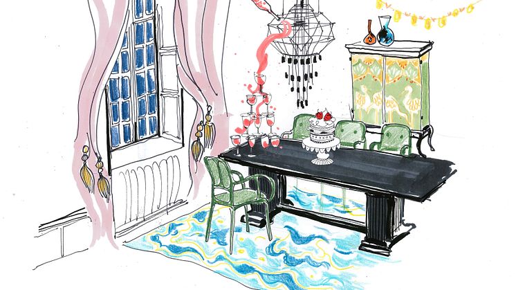 Nya designkonceptet på Näsby Slott - illustration Tengbom