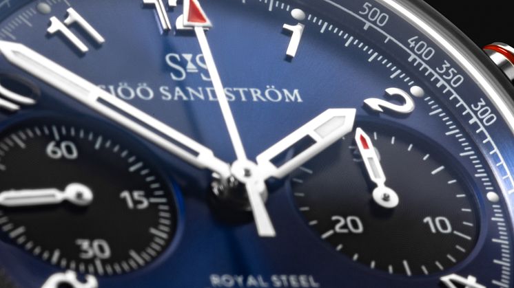Royal Steel Chronograph 40mm Close up - Sjöö Sandström.jpg