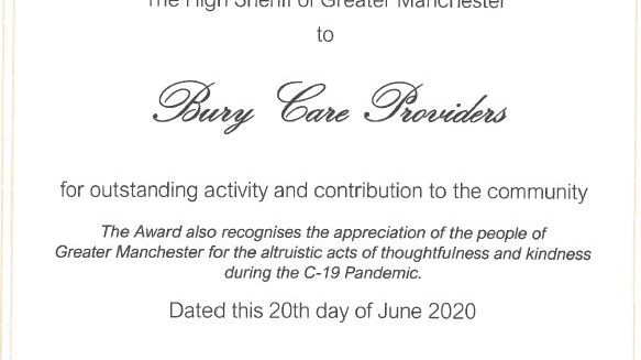 ​Bury’s heroic care providers win High Sheriff’s award
