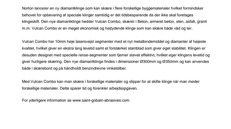 Ny diamantklinge til flere forskellige materialer