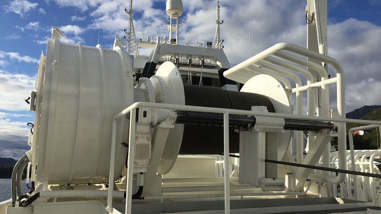 Kongsberg Maritime’s EasyDrive electric trawl winch, installed on board the stern trawler Granit 