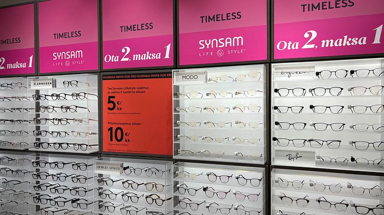 Synsamin uudistettu myymäläkonsepti rantautui kesäkuussa viiteen liikkeeseen
