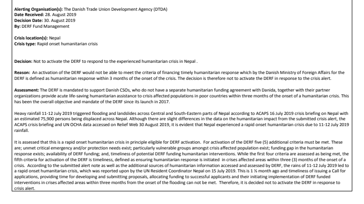 19-014-RO Flooding Nepal Alert Decision Note