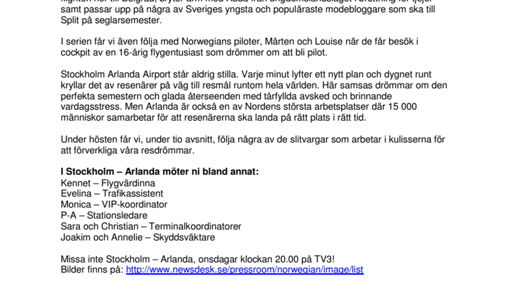 Följ Norwegians flygvärdinna Kennet i Stockholm – Arlanda: Säsongspremiär på TV 3, onsdagen den 7 oktober
