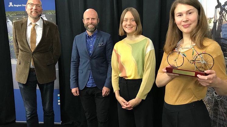 Gustav Hemming (C) Regionråd, Ulf Eriksson Regional cykelsamordnare Region Stockholm, , Agnes Landefjord, Regional cykelsamordnare Region Stockholm och Gunilla Sandin Trafikplanerare Sollentuna kommun