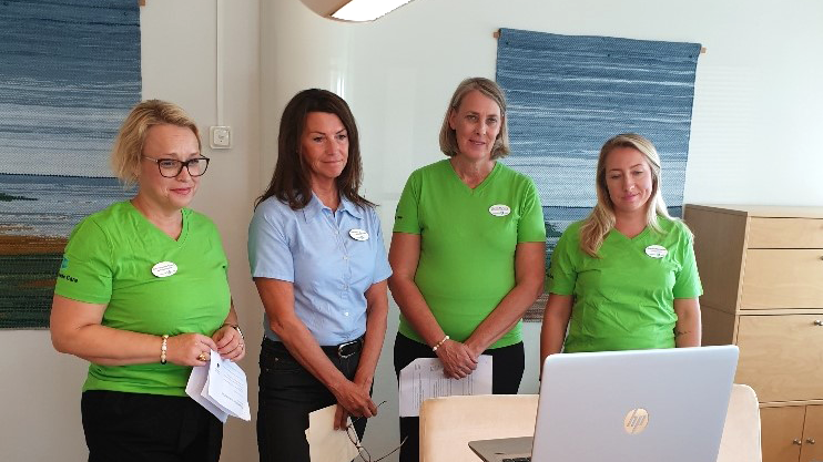 Fr.v. Erika Norlander Ekberg, verksamhetschef Liljefors Torg 4, Susanna Gerhard, regionchef Uppsala, Gunilla Myrberg, bitr. verksamhetschef Liljefors Torg 4 och Joanna Runestam, gruppledare och kvalitetsansvarig Liljefors Torg 4.