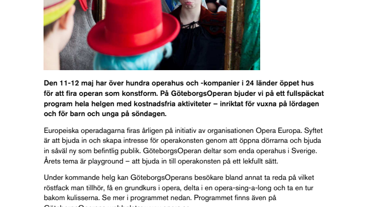 Europeiska operadagar på GöteborgsOperan 