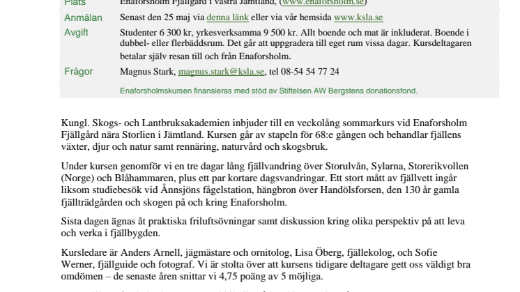 Flora, fåglar och fjällvett – följ med på en oförglömlig fjällkurs i Jämtland 20–27 juli