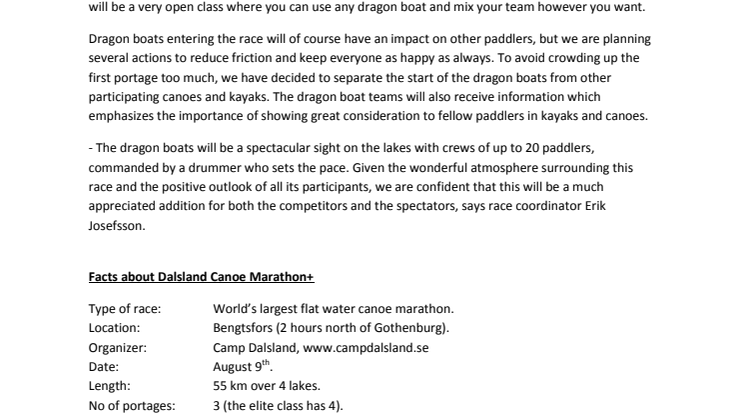 Drakbåtar deltar i Dalsland Kanot Maraton+