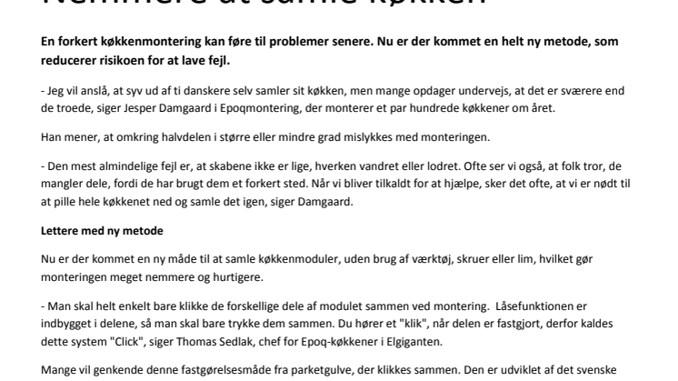 Nu bliver det nemmere at samle køkken (se video)