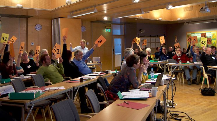Nytt navn: Økologisk Norge. Et overveldende flertall av delegatene på Landsmøtet på Røros gikk inn for det nye navnet. Foto:  Økologisk Norge