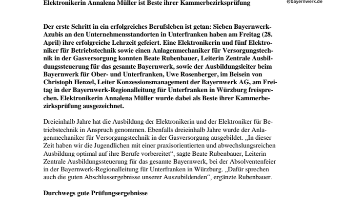 Gute Aussichten für sieben Azubis